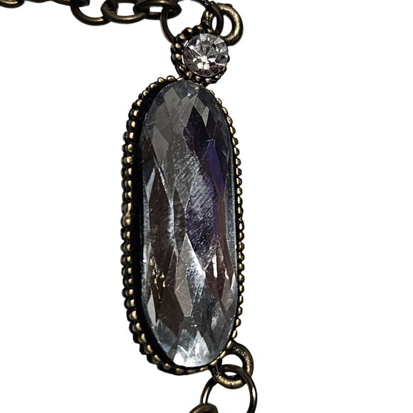 Vintage Elegant Oval Crystal Pendant Necklace Classic Fashion Jewelry Women - Picture 3 of 8